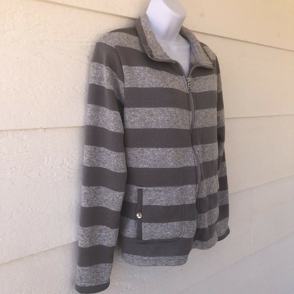 Croft & Barrow Size Medium Shacket Gray on Gray Full Zip Shirt/Jacket - Picture 6 of 12